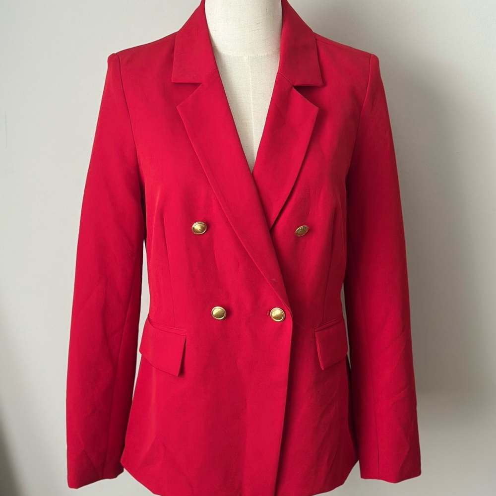 Nanette Lepore Red Double-Breasted Women's Blazer
